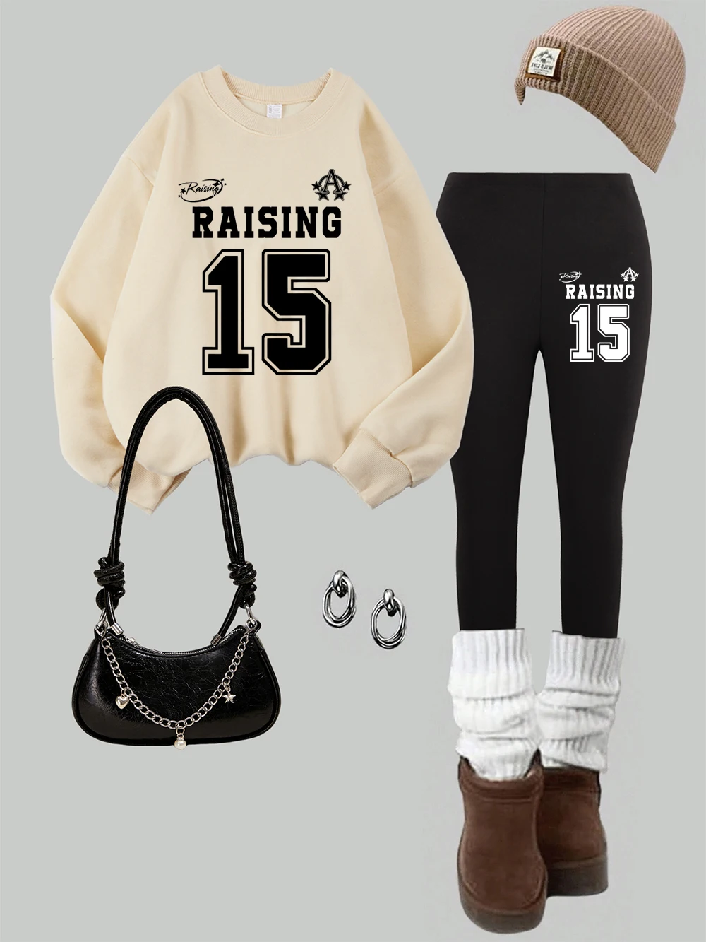 Женские толстовки с принтом из 2 предметов, комплект леггинсов, зимние теплые флисовые штаны с капюшоном, базовая женская одежда для бега