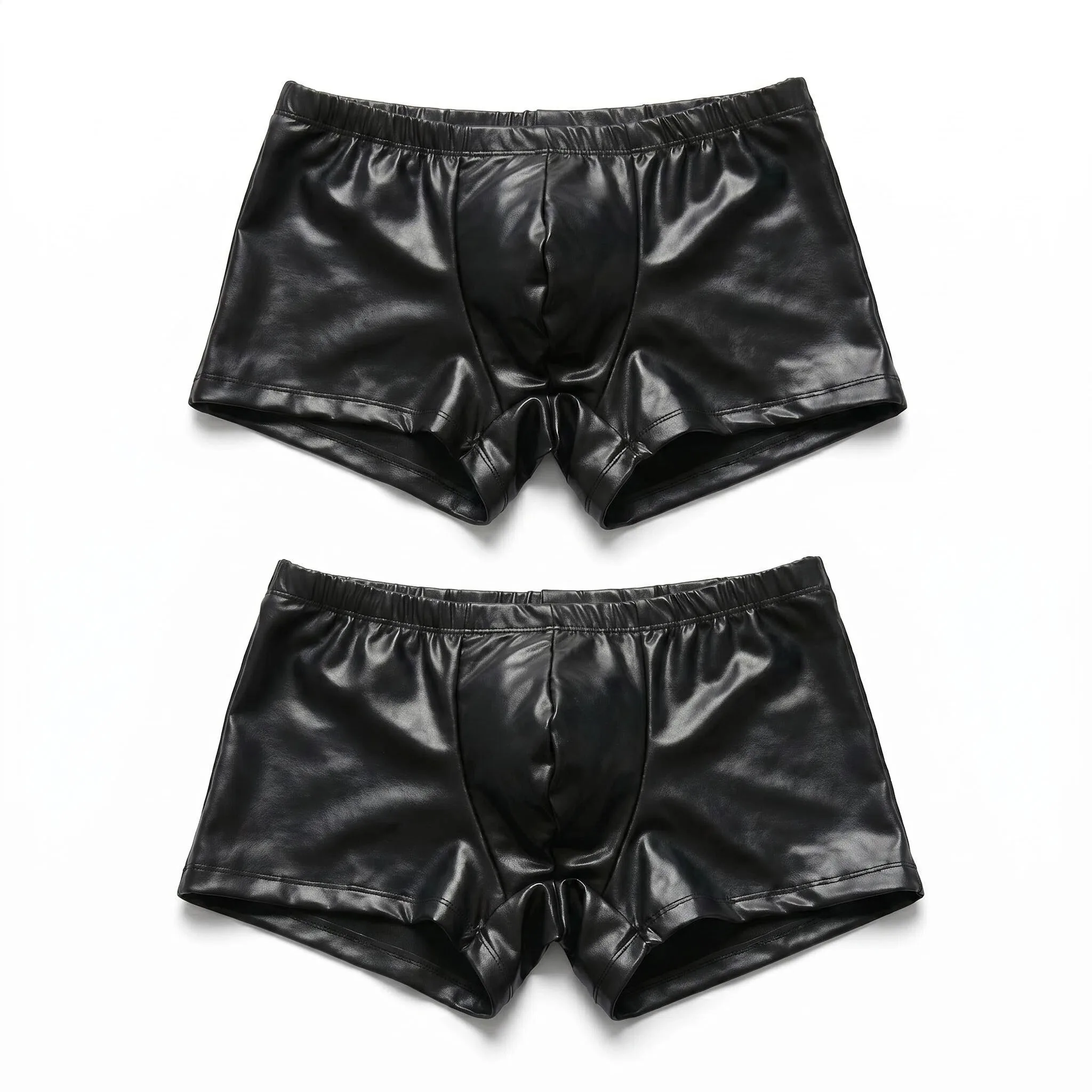 2Pcs Men's PU Leather Boxer Briefs, Ideal for Formal Occasions, Adult Novelty Items, Nightclub Parties and Sweet Gifts