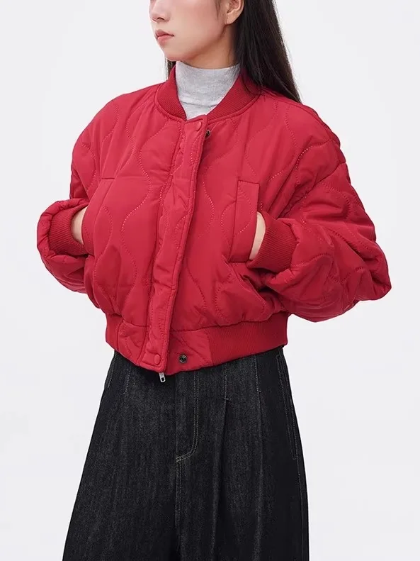 Hong Kong Sle ort Baseball Jaet Damska Kurtka Jesienno-Zimowa z Bawełny i Puchu, Kurtka z Efektem Wysokiej Talii, Odzież Wierzchnia w Stylu Koreańskim