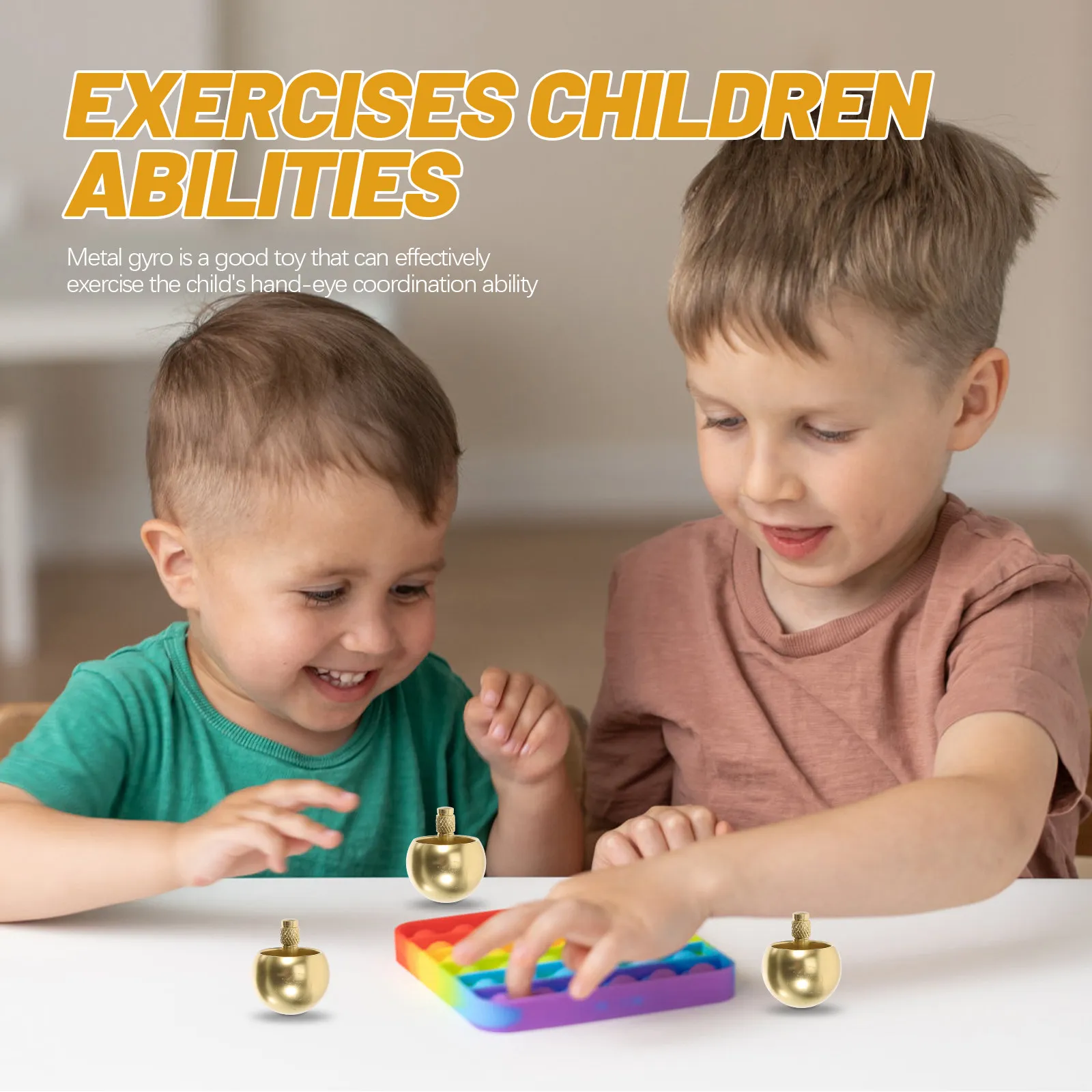 

Металлический гироскоп с автоматическим переворотом и вращением, забавный подарок для детей, сувенир для вечеринки, игрушка для тренировки координации рук и глаз