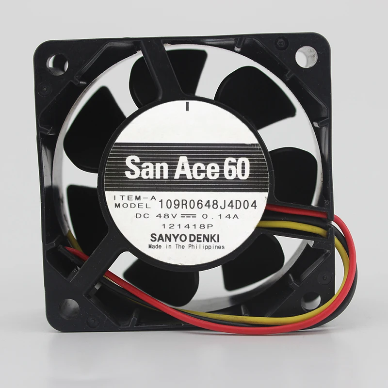 

original For Sanyo 109R0648J4D04 6025 60*60*25mm DC 48V 0.14A axial cooling fan