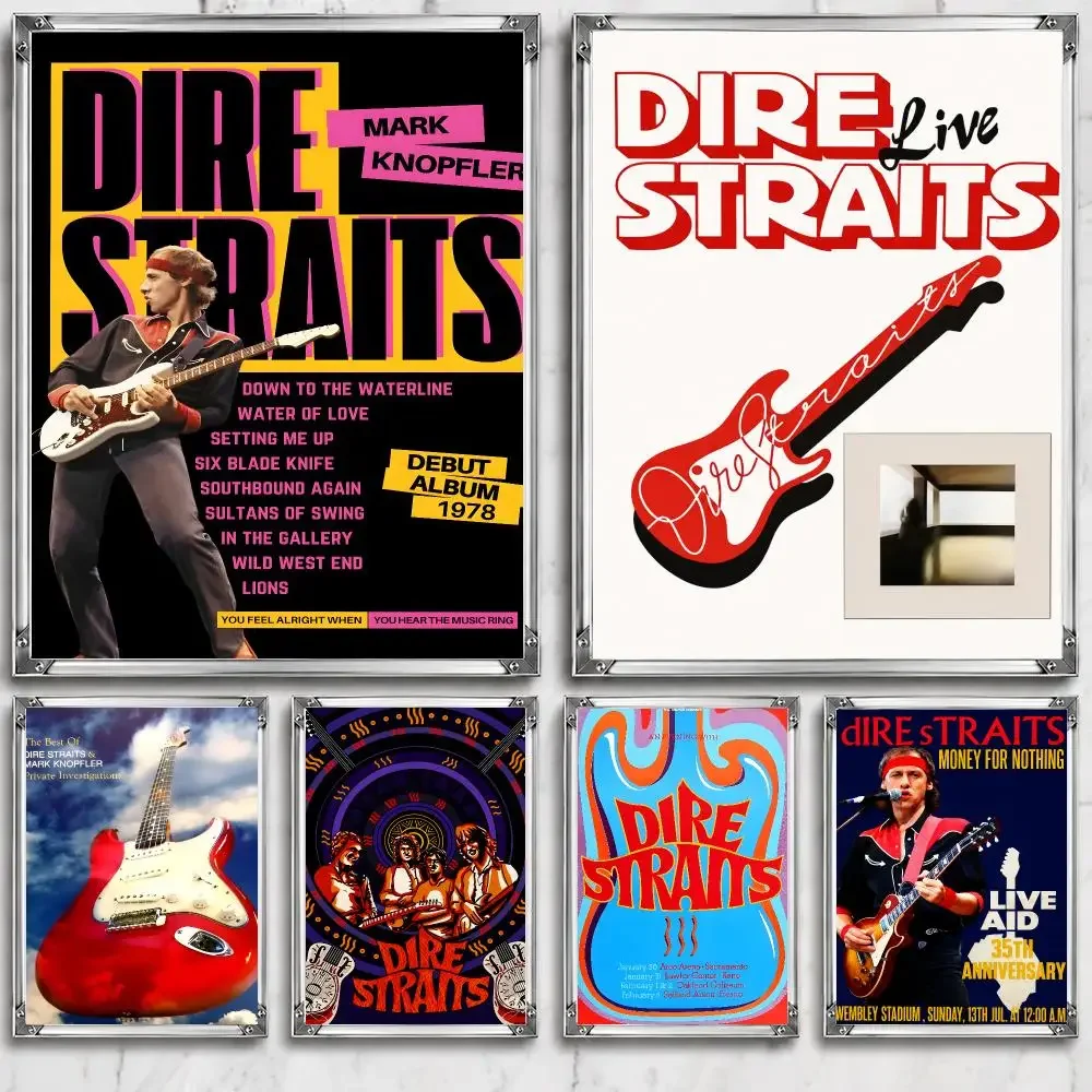 Music D-Dire Straits Iconic Singer Band Rock Indie Poster HD Wall Decor for Bedroom Living Room Dorm Bar Cafe Gift