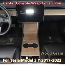 Car ABS Wood Grain Center Console Wrap Strip Cover Trim Panel per Tesla Model 3 Y 2017 2018 2019 2020 2021 2022