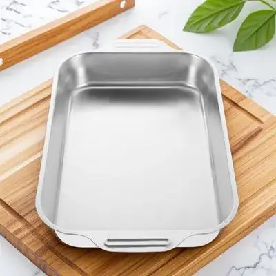 

Stainless Steel Roasting Pan Rectangular Fish Grilling Tray Portable Baking Dish Oven Safe Grill Pan For Seafood Cooking