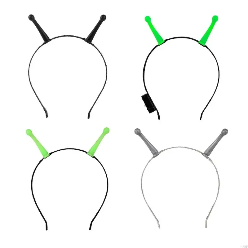 63HE Halloween Alien Headband Handmade Antenna Hair Hoop Costume Headwear Halloween Cosplay Headpiece Costume