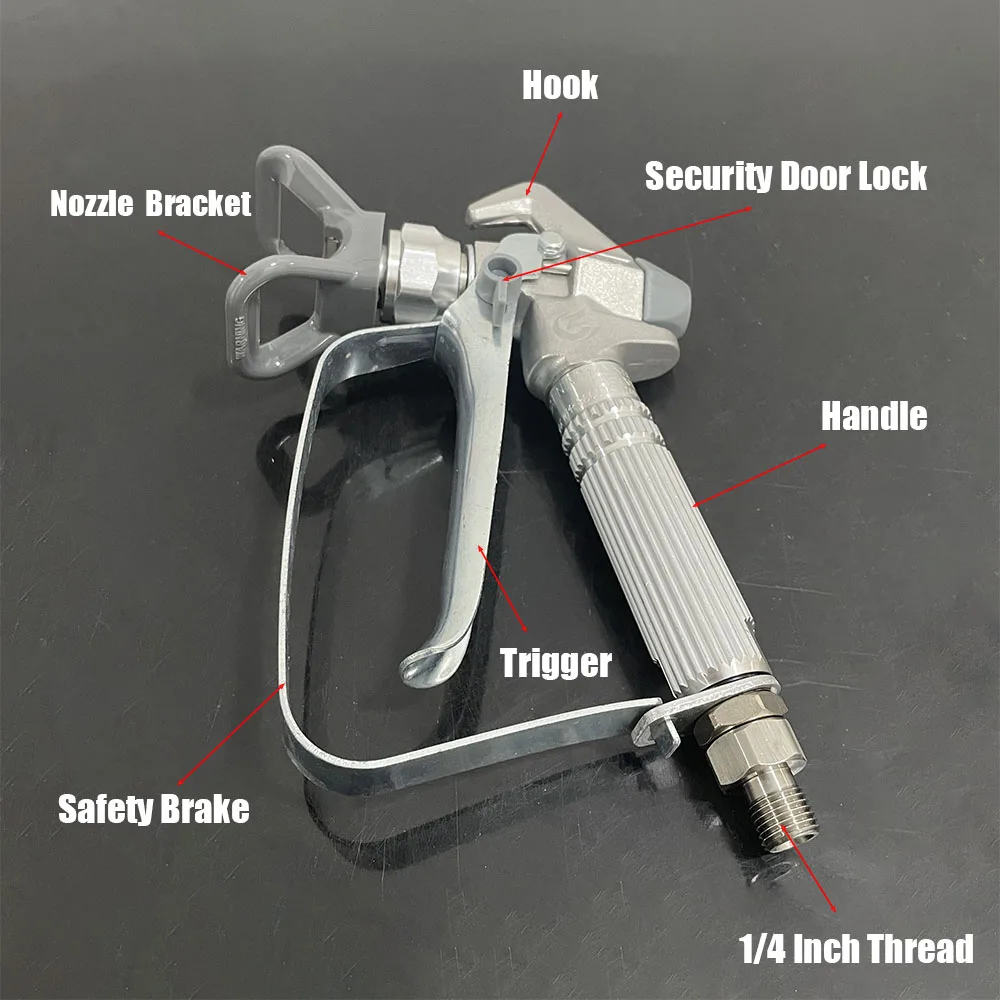 1/4 High-Pressure Spray Gun, Equipped With 517 Nozzle and Protective Device, Pressure 3600PSI, Suitable for Spraying Machine