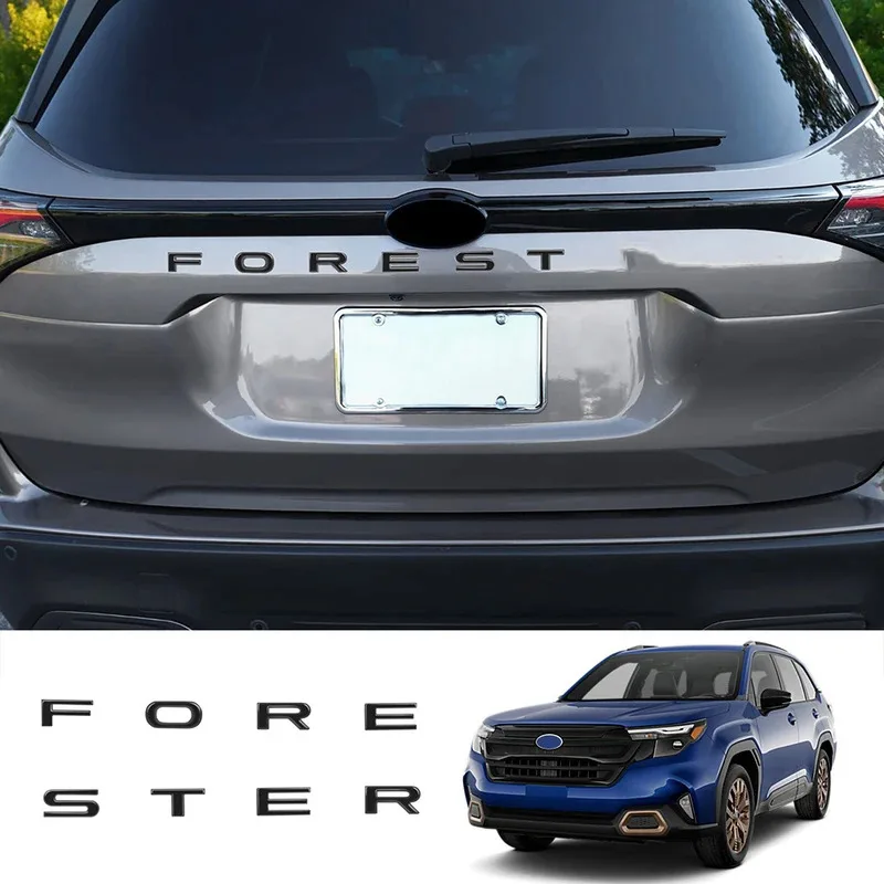 For Subaru Forester Emblem Logo Stickers Rear Door Decals Car Accessories 8pcsTailgate Insert Letters 2024 2025 Badge  Raised
