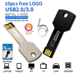 ZSUIT YS 10pcs Custom logo Key 32GB 64GB USB Flash Drive 2.0 Pen Drive 8G 16G Engrave Gifts Memory Stick for Car Storage U Disk