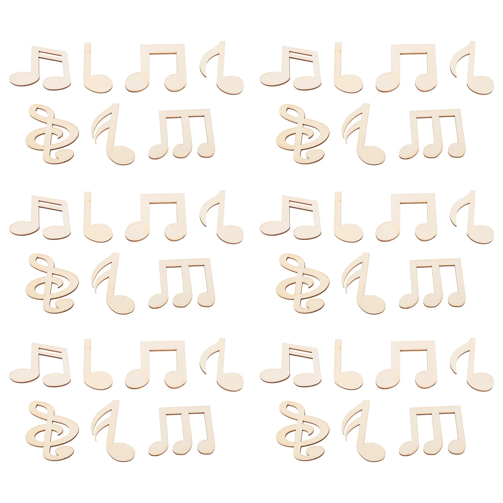 

50pcs Music Notes Wood Cutouts Unfinished Wooden Slices For Diy Craft Home Decor Wedding Birthday Party Christmas Decoration