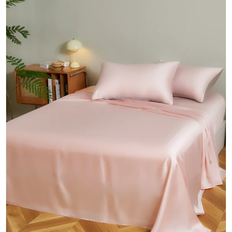 

Листы королевы США, розовые шелковистые дышащие плоские простыни из лиоцеллового волокна, 228*259 см * 1 шт., приятные для кожи свадебные домашние постельные принадлежности для девочек