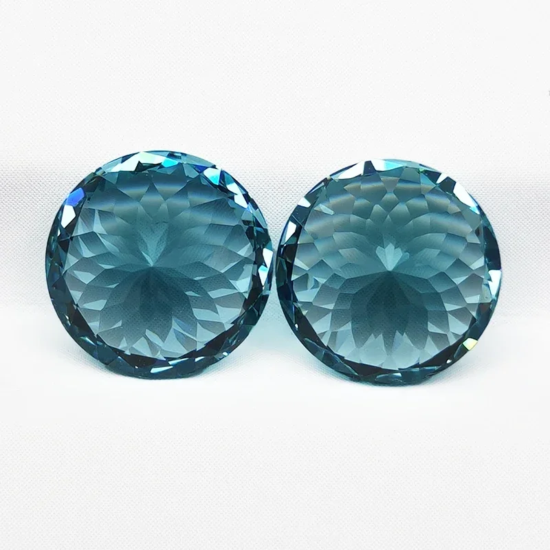 Lab Grown Paraiba Gemstones Round Shape 100 Faceted Cut Charm Beads for Diy Jewelry Making Materials Selectable AGL Certificate