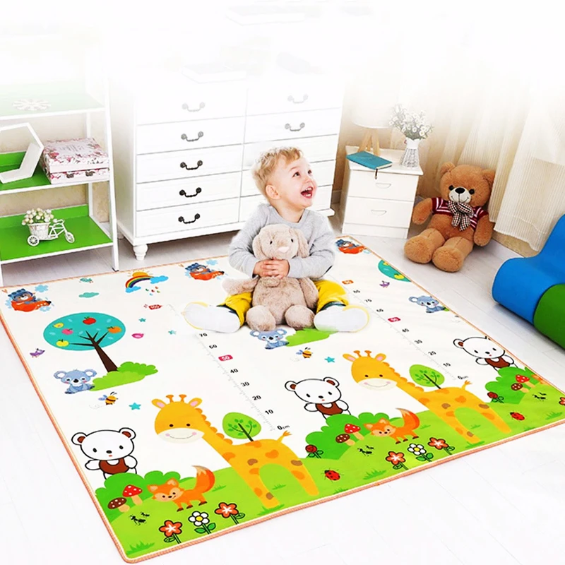 Tapis Pliant pour Chambre de Bébé, Épaisseur 1cm, Puzzle Xpe, Girafe de Dessin Animé