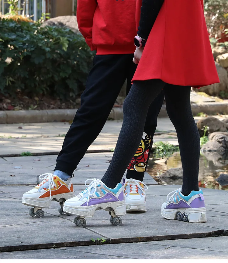 Zapatillas con Cuatro Ruedas para Patinaje, Zapatos Informales, Parkour y Correr, Hombre y Mujer, 2022