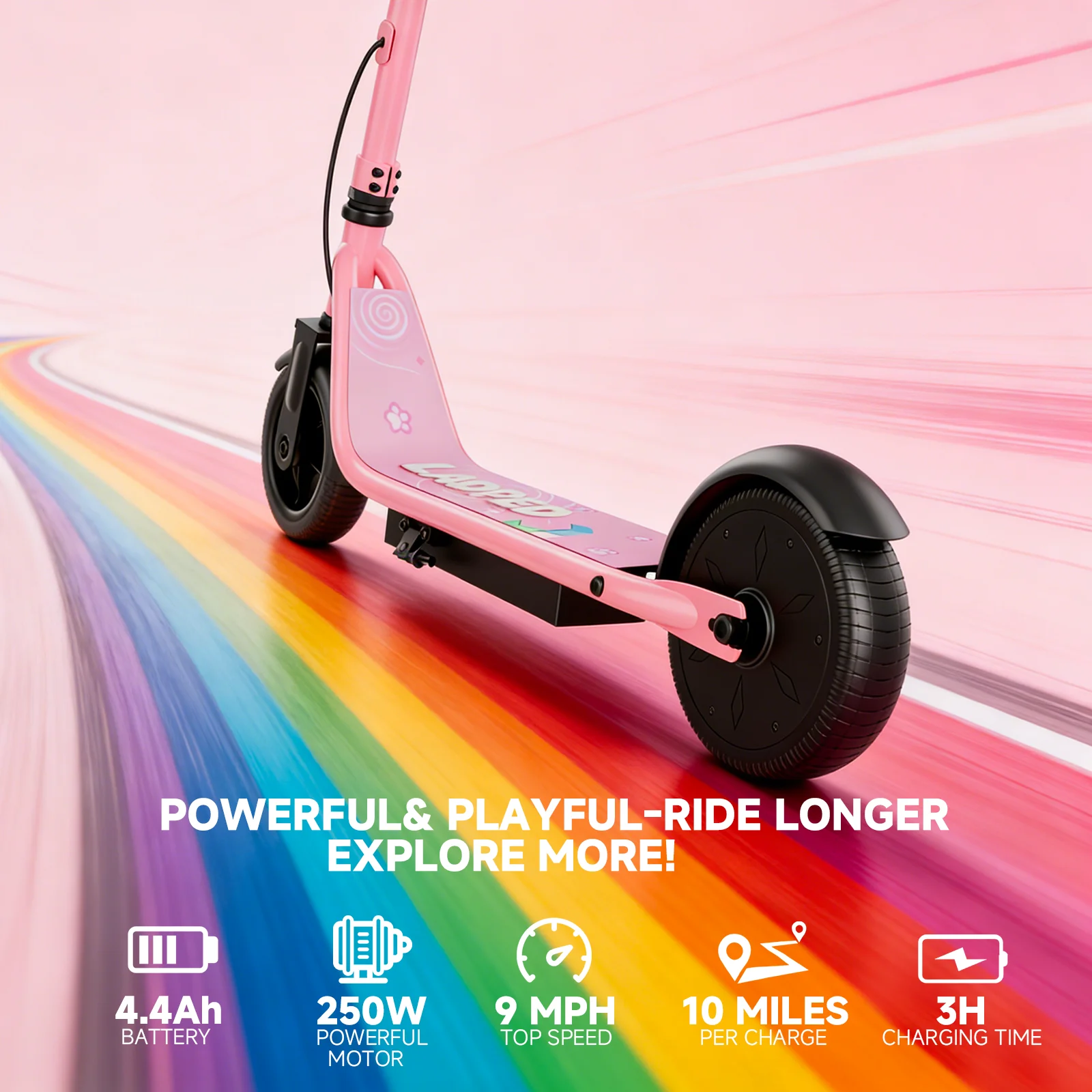 JUICEASE LPb5 Elektroroller für Kinder ab 6 Jahren, 16 km/h Höchstgeschwindigkeit, 18 km Reichweite, 3 Geschwindigkeitsmodi, Geschenk für Kinder, faltbarer Kinder-E-Scooter – Detail 6