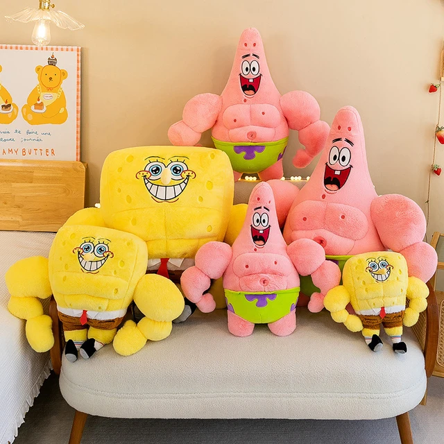 子供、マッスルスタイル、キュート、マッスル、パトリックスター、面白い、筋肉、ギフトのためのspongebobbぬいぐるみ - AliExpress