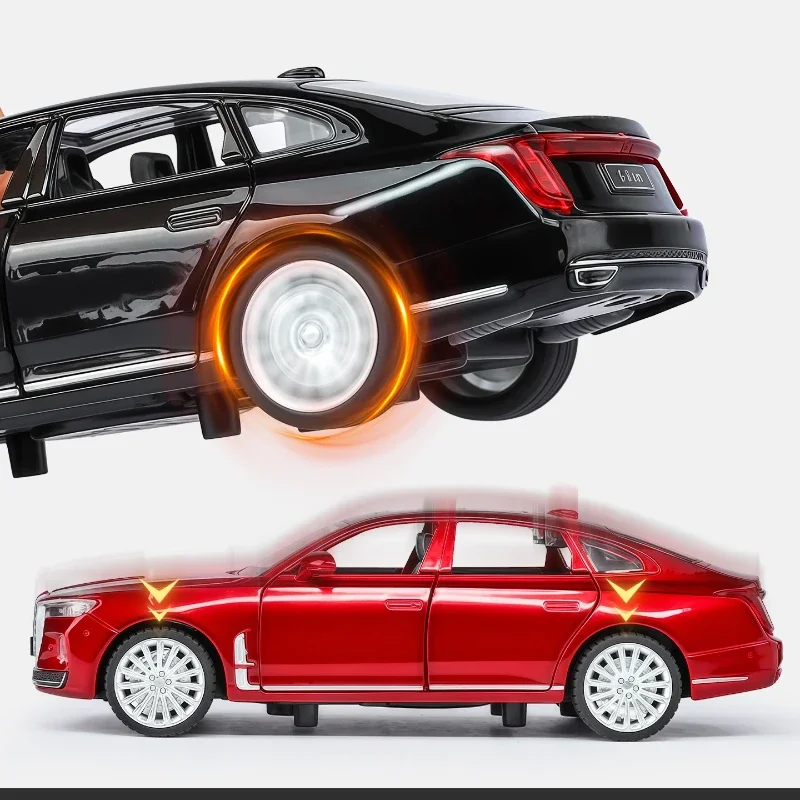 Modelo de sedán de lujo H9 1:32, modelo de aleación de Metal fundido a presión, sonido de coche, luz, colección extraíble, juguete para regalo para niños