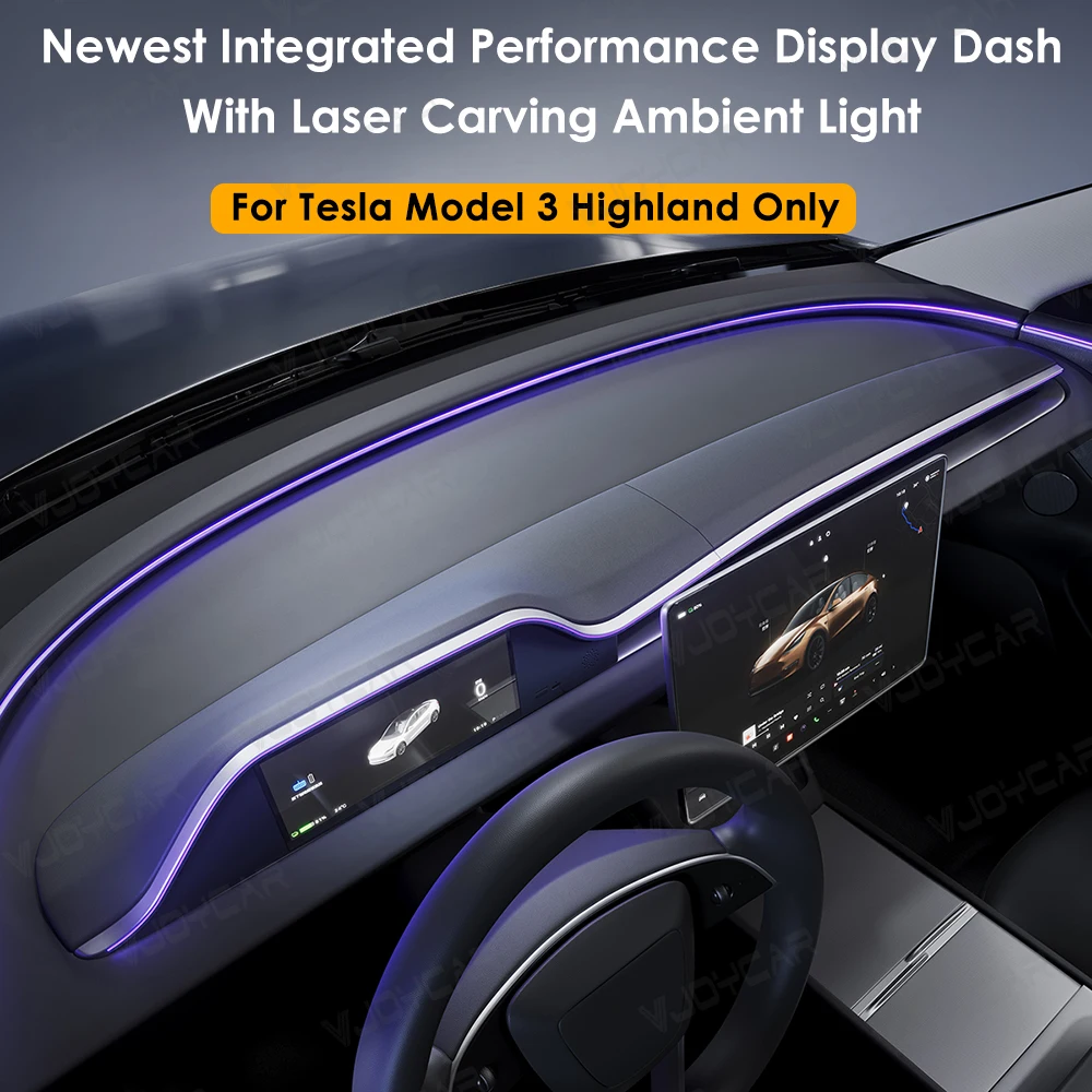 Model 3 Highland LCD Digital Instrument Cluster Touch Display Dashboard with CarPlay & Ambient Light