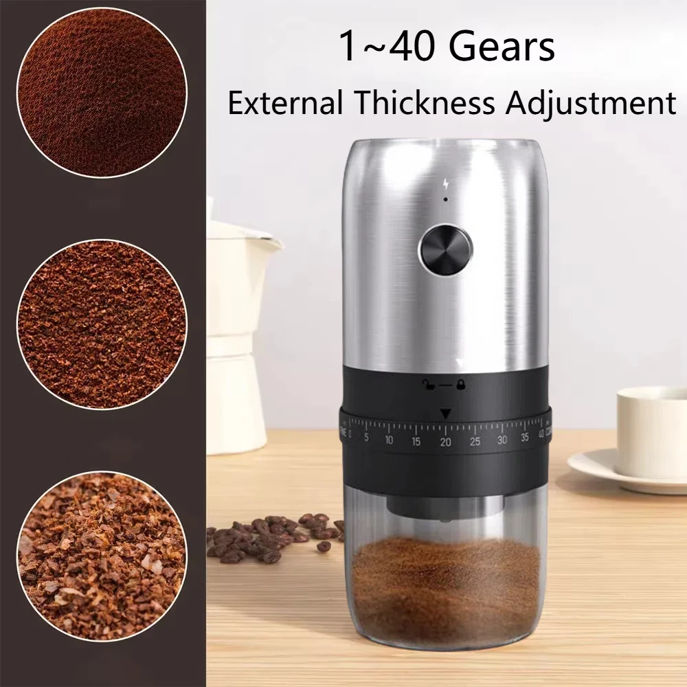 Portable Coffee Grinder Electric USB Rechargeable Home Outdoor Blenders Profession Adjustable Coffee Beans Grinding for Kitchen