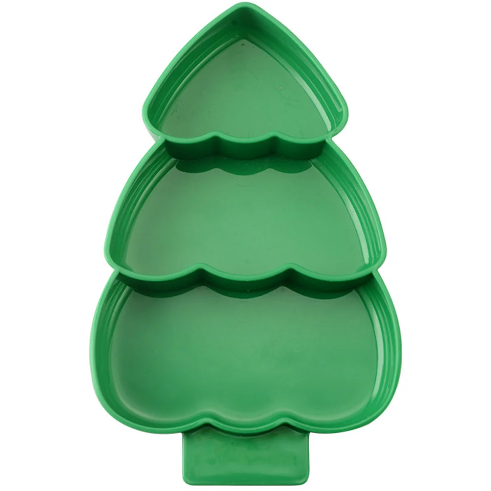 Christmas Tree Compartmented Dinner Plate Wear-resistant Candy Tray Snack Supply Plastic Child