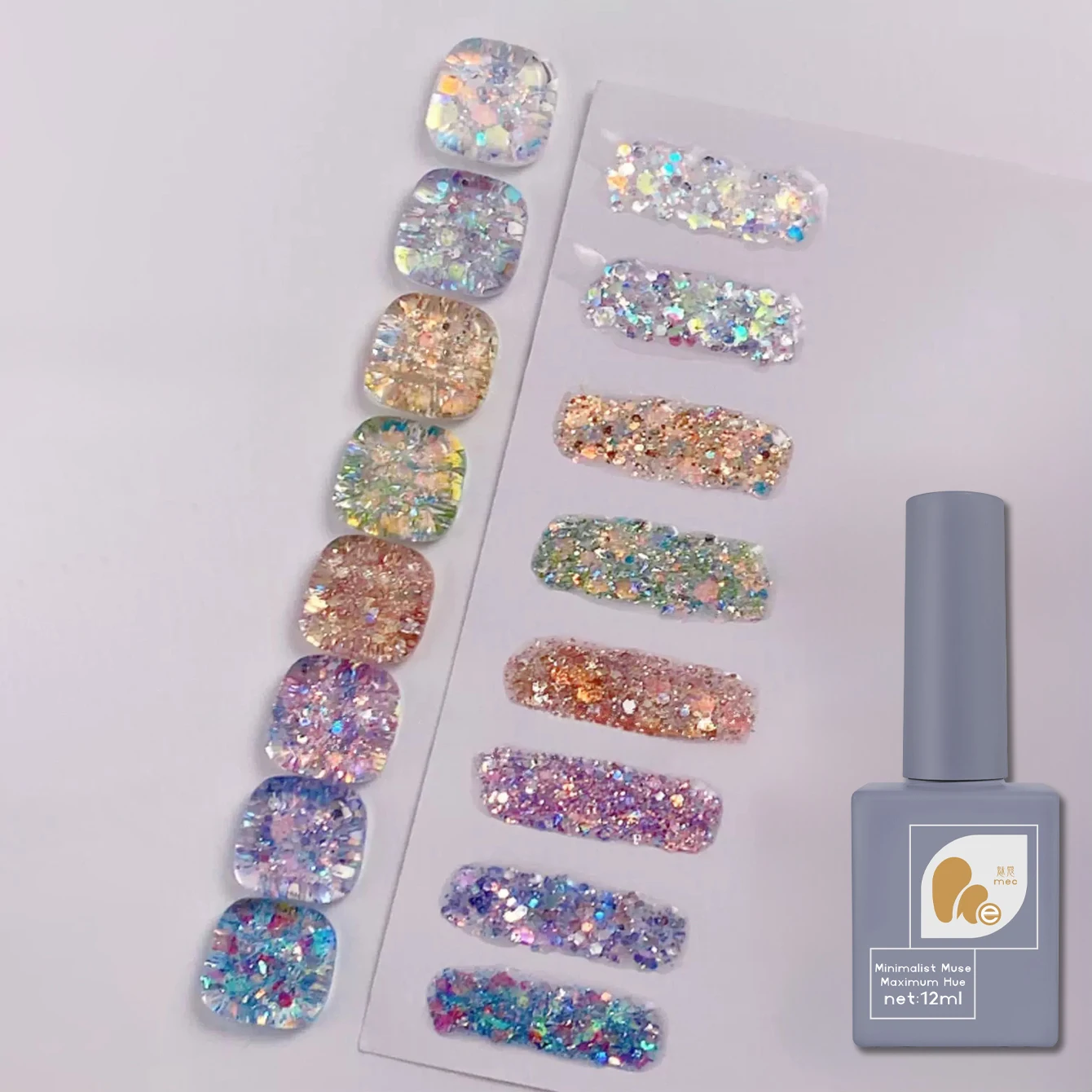 

MEC 1-8PCS 12ML Korean Large Sequin Gel Nail Polish 2026 Popular Internet Celebrity Glitter Glitter Nail Gel Nail Art Supplies