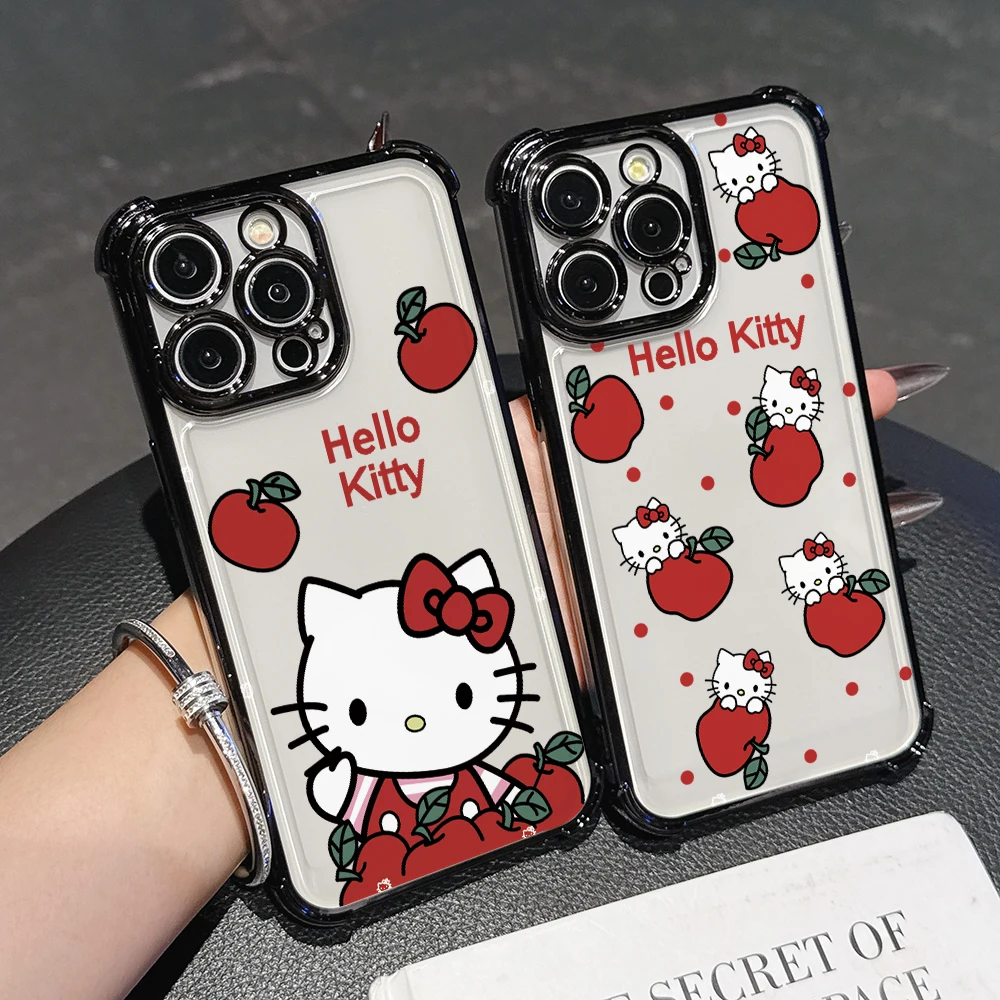 Happy Hello Kitty Phone Case for Xiaomi Mi 15 14 13 Ultra Poco X7 X6 X5 X3 F5 F4 Pro 5G Anti-drop Transparent Soft Cover