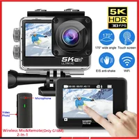 Cámara de acción 5K 4K60FPS EIS 48MP Wi-Fi pantalla Dual 170D 8X Zoom Pre grabar 30M cámara deportiva impermeable con lente Sony IMX576