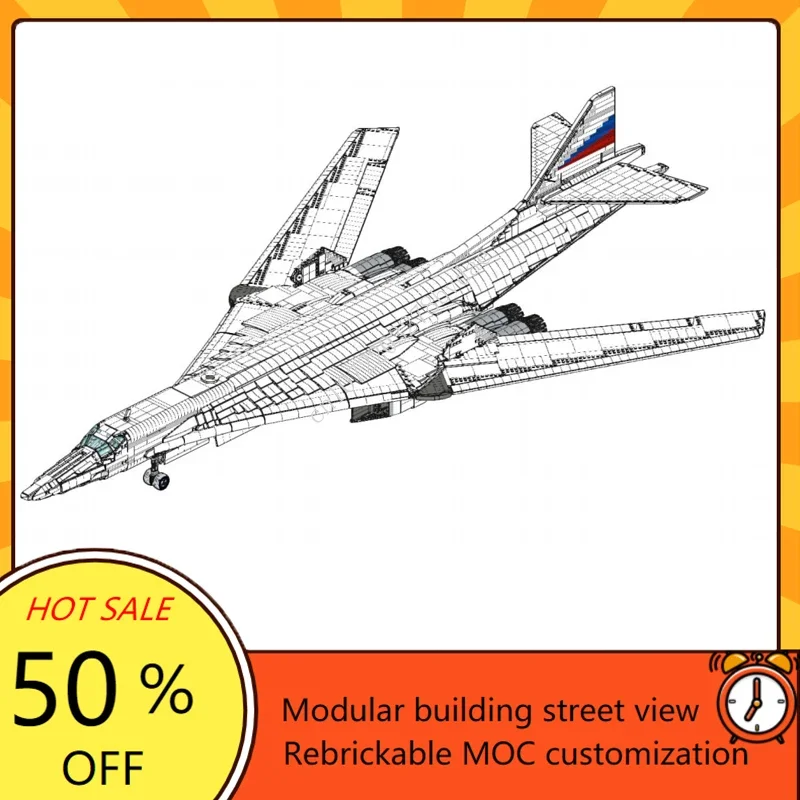 9500PCS WW II Angkatan Udara Soviet Rusia TU-160 White Swan Strategic Bomber MOC Puzzle Kustom Pesawat Supersonik Mainan Ulang Tahun