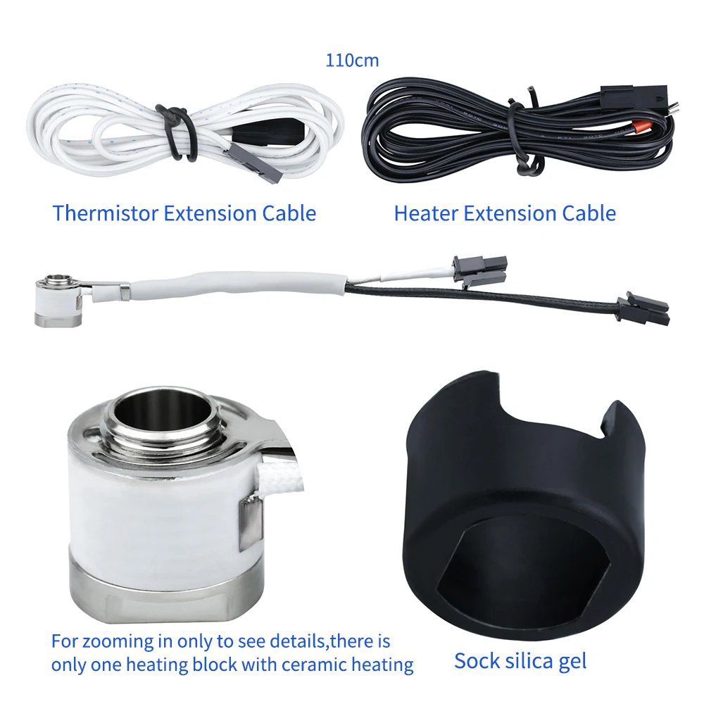 Revo Ceramic Hotend Kit 24V 40W 104NT-4 Thermistor Fast heating Heated Block Kit All-in-one Bimetal Nozzles 3D Printer Part