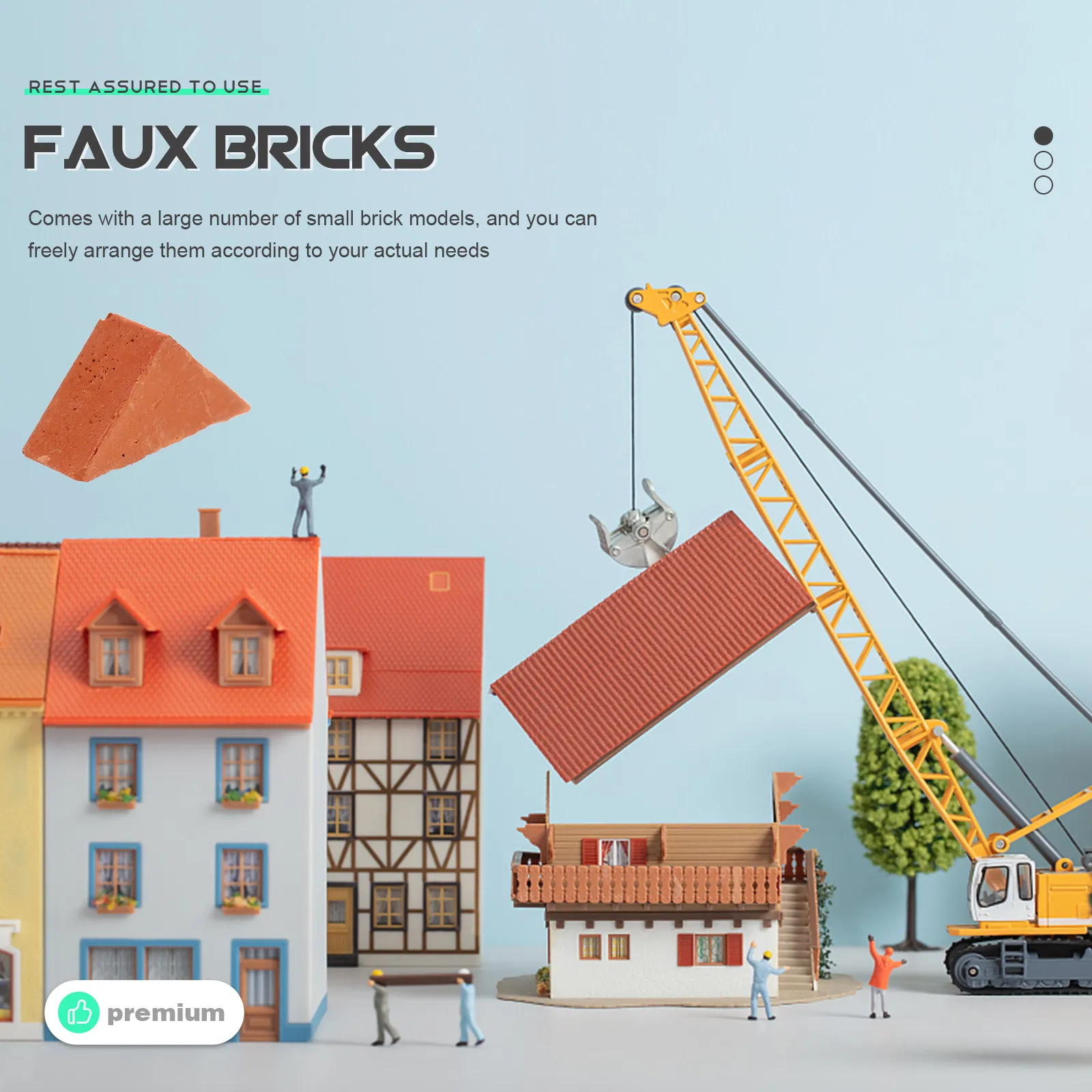 

200 миниатюрных треугольных кирпичиков для имитации стен, песочниц, архитектурных моделей и мини-ландшафтов