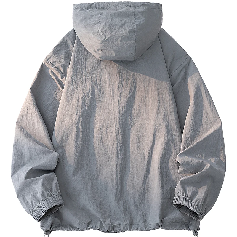 UPF50+ Sommer-Eisseide UV-Schutz Kapuzenjacke für Herren, Outdoor-Angeln und Wandern, Anti-UV-Mantel, Atmungsaktiv und Schnelltrocknend – Detail 7