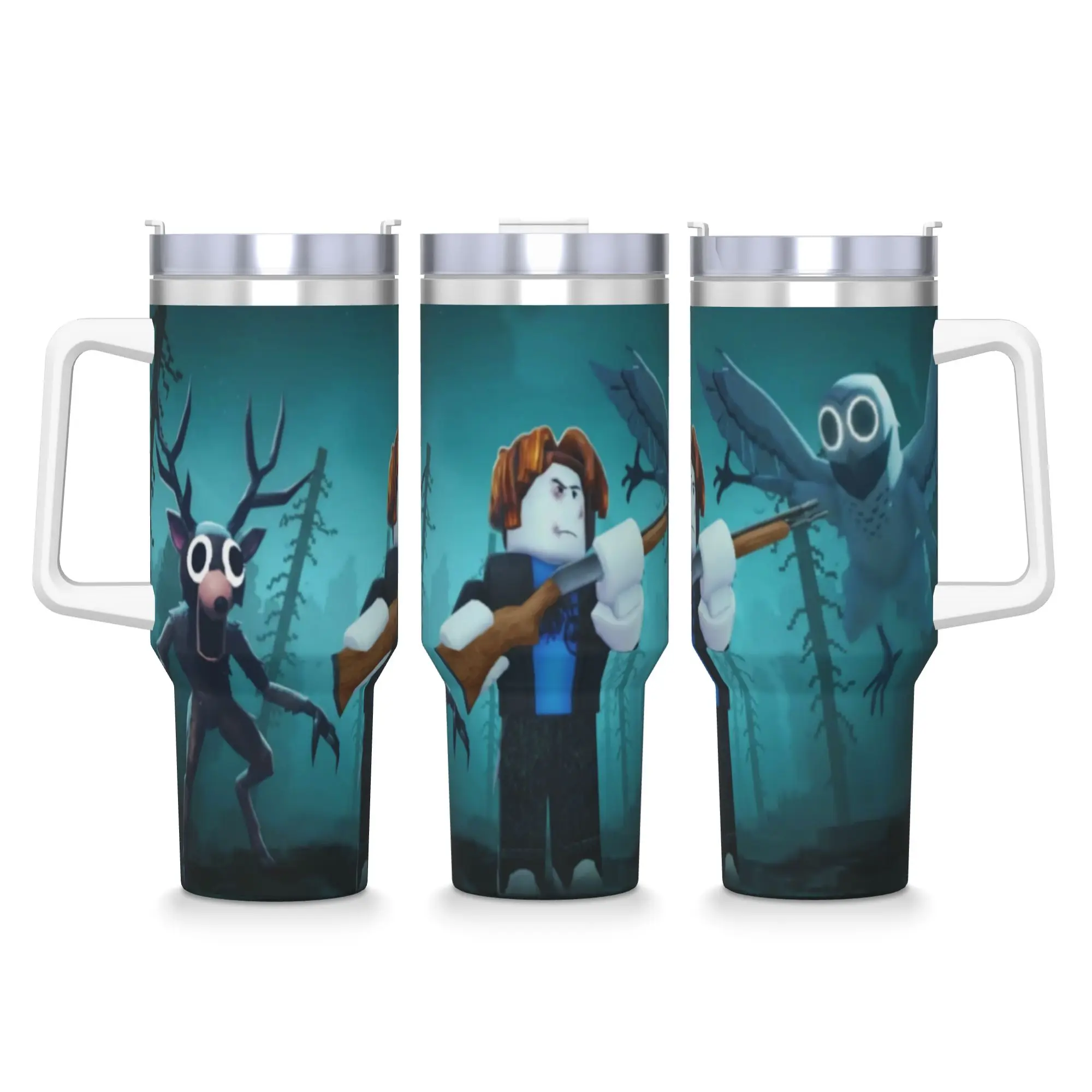 بهلوان من الفولاذ المقاوم للصدأ 99 ليلاً في الغابات أكواب حرارية محمولة للمشروبات الساخنة أكواب تصميم للتخييم زجاجة مياه