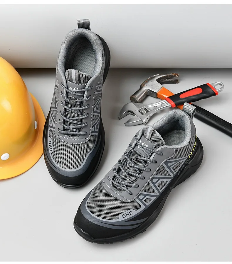 ZAPATOS DE TRABAJO antipuñaladas con punta de acero para hombre, ligero y cómodo calzado de seguridad, antigolpes, Kevlar, zapatos de electricista