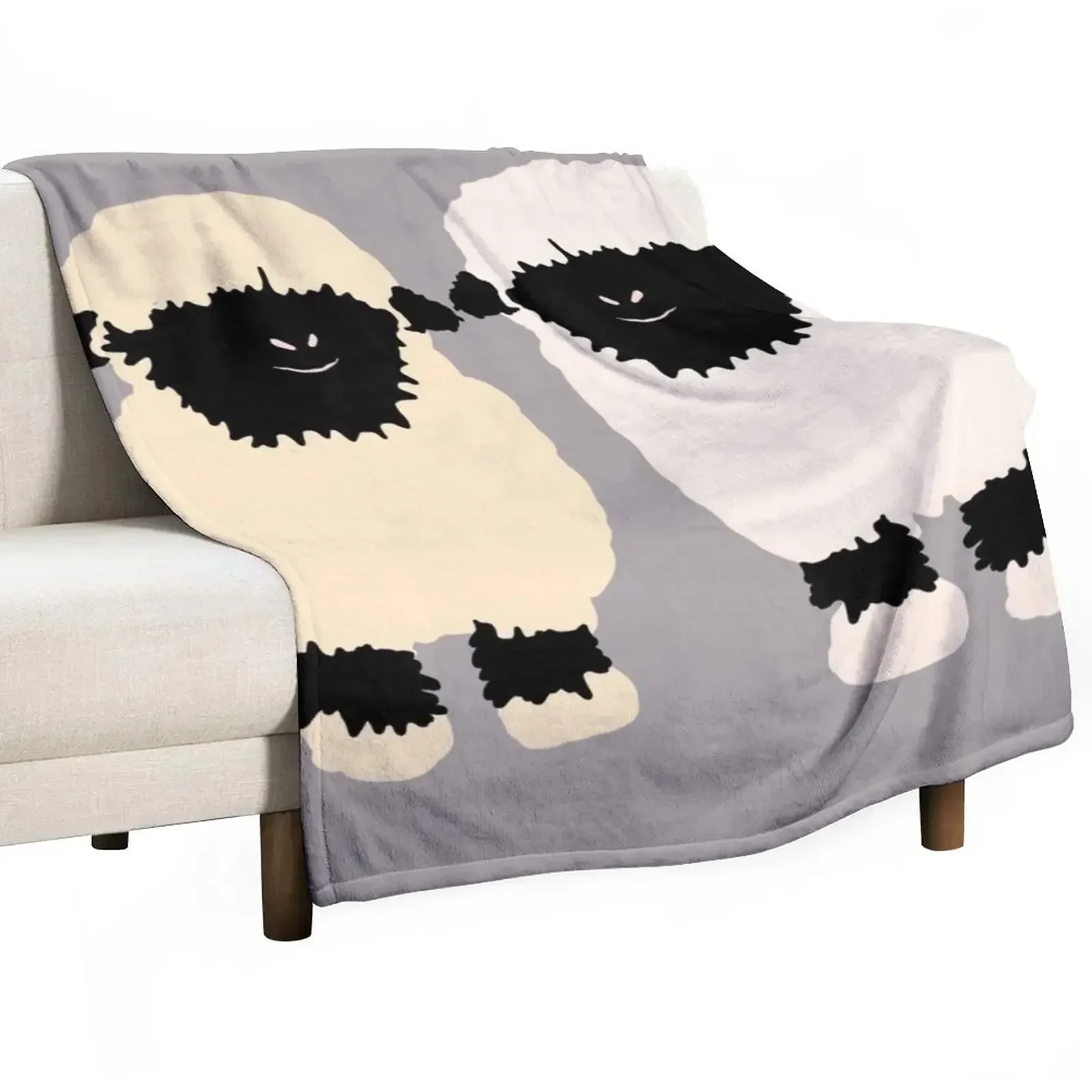 

Valais black nose sheep friends Throw Blanket Personalized Gift Softest Hairy Blankets