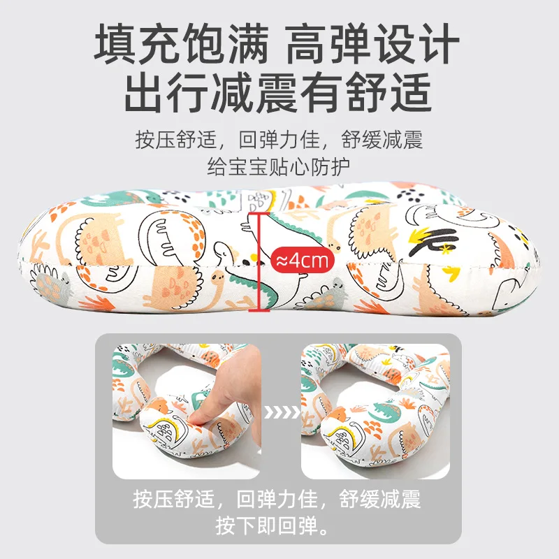 Baby Stroller Pillow Head Protection Kids Cartoon U-shaped Neck Protector Pillow Newborn Car Seat Sleeping Headrest Cushion