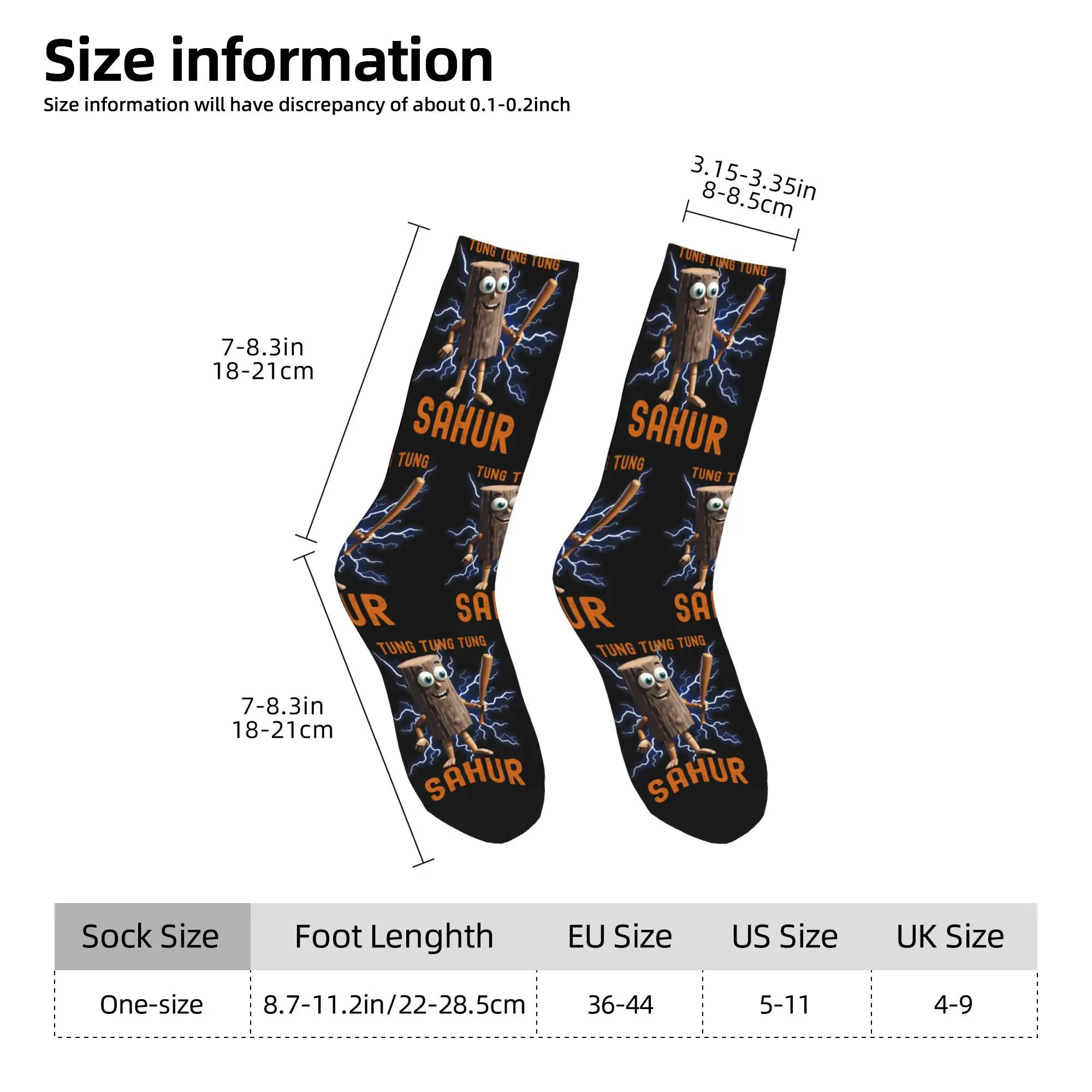 مضحك تونغ تونغ الصحور عشاق القهوة الإيطالية Brainrot جوارب رياضية البوليستر طاقم الجوارب للجنسين عدم الانزلاق