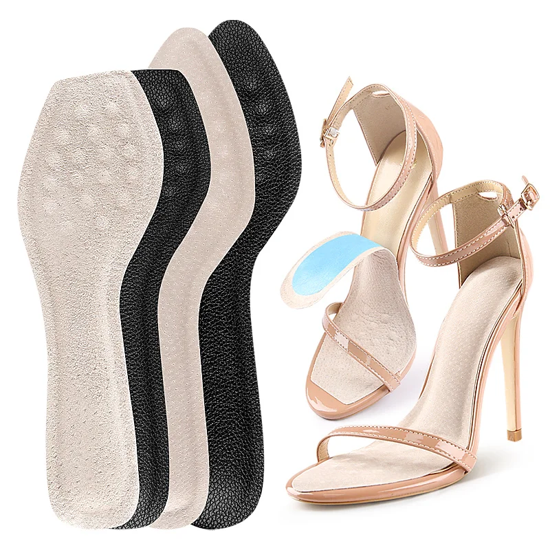 

Women's Leather Insoles - Ultra Thin Non-Slip Cushioning for Sandals & Flats, Breathable All-Day Comfort Footbeds