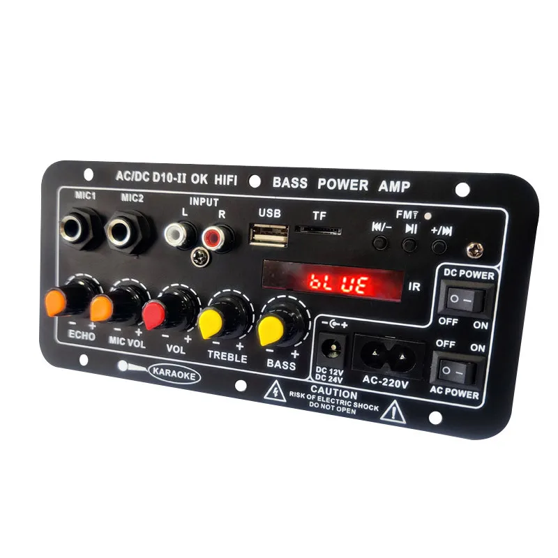 D10-II BT Amplifier Module AUX TF Card USB 30-120W 4 Ohm 40W 1.1 Channel 110V 220V 12V 24V Audio Amp 120W Subwoofer