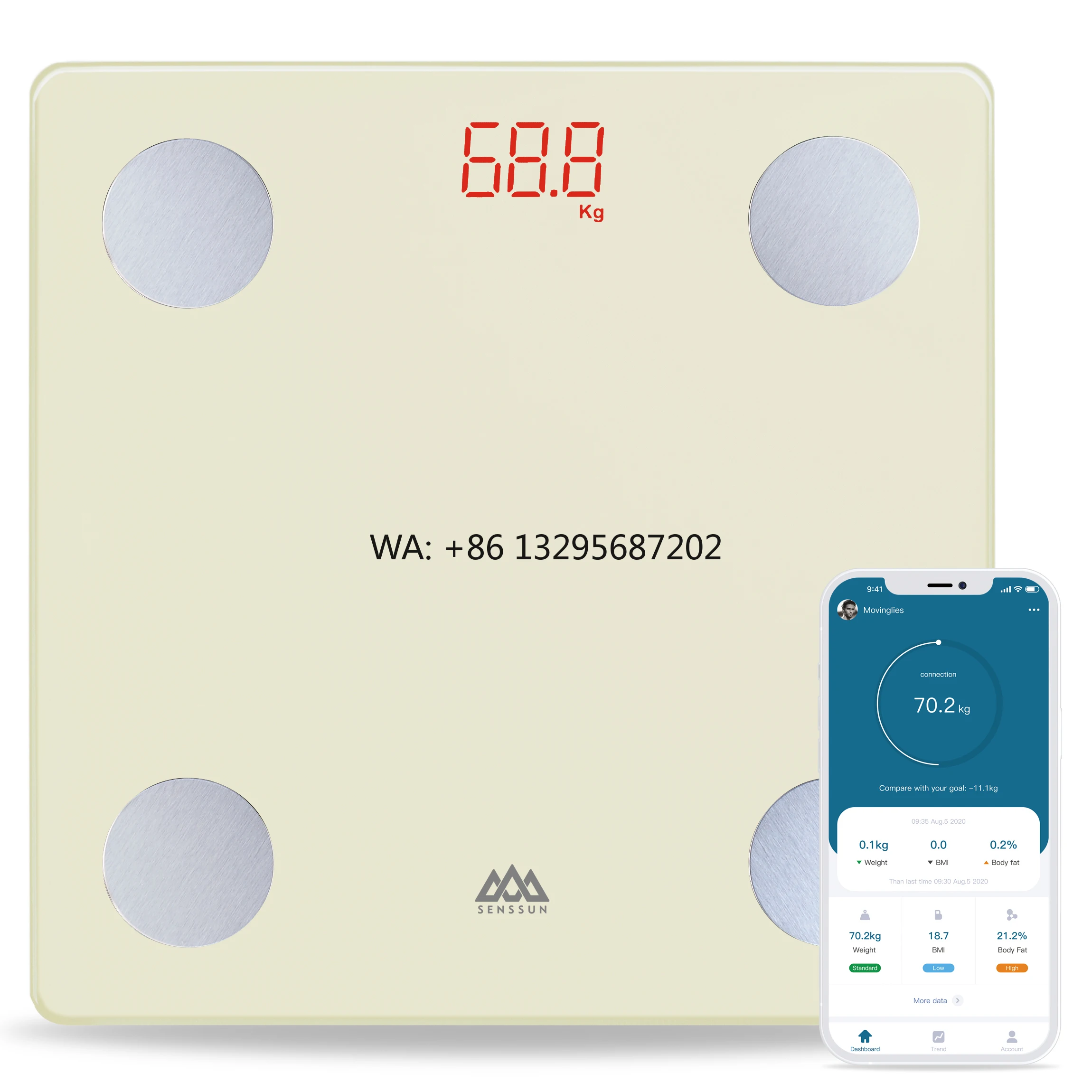

SENSSUN New Design Electronic Smart Bathroom Scales 15 Measurements Body Composition Measuring Scale Body Fat Scale