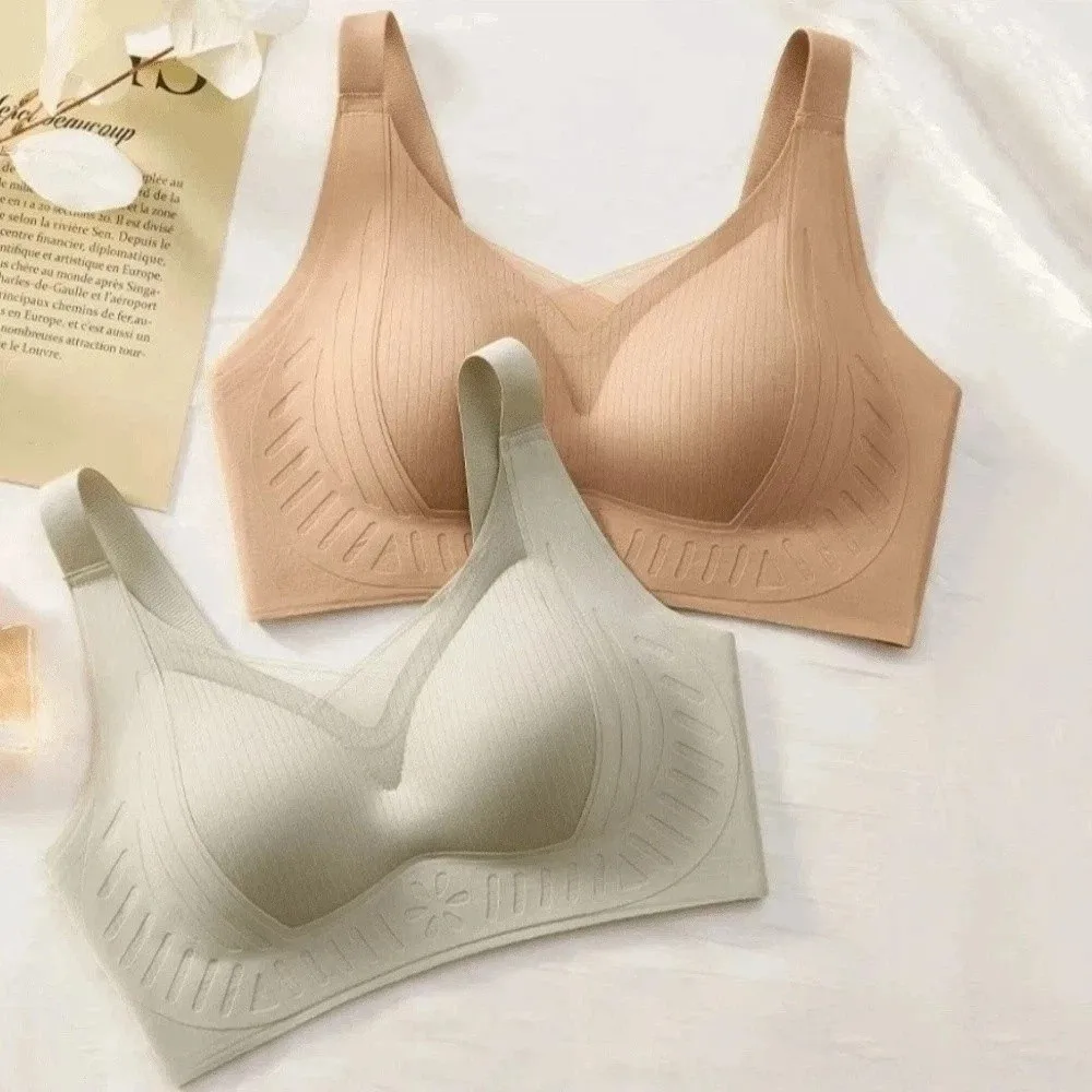 

Close-fitting Wireless Deep V Bra Anti-sagging Shockproof Push Up Underwear Traceless Gathered Breasts Brassiere for Women Sport