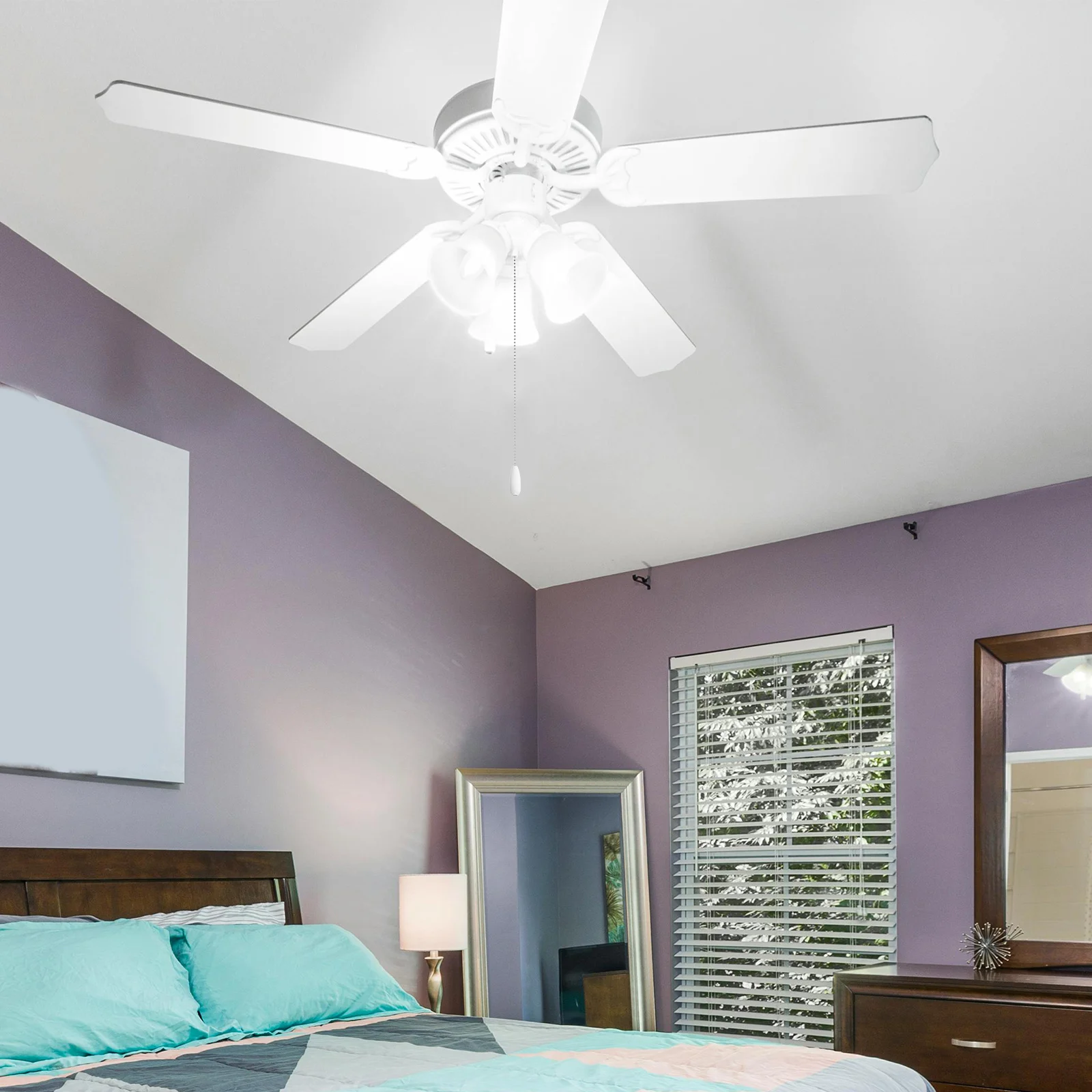 

2pcs Ceiling Pull Chain Beaded Ball Light Pulls Extension For Lamp Fan Wooden Handle Decorative Switch Replacement - Durable