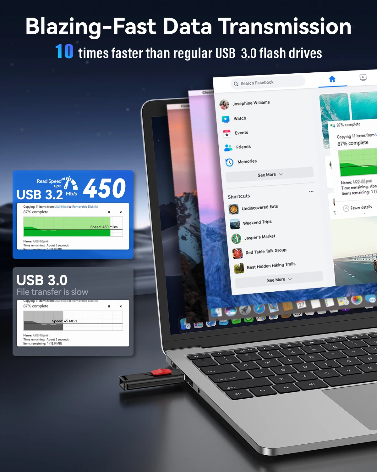 KOOTION U53 High Speed Pendrive Data Storage Stick USB-flashdrive voor laptopcomputer