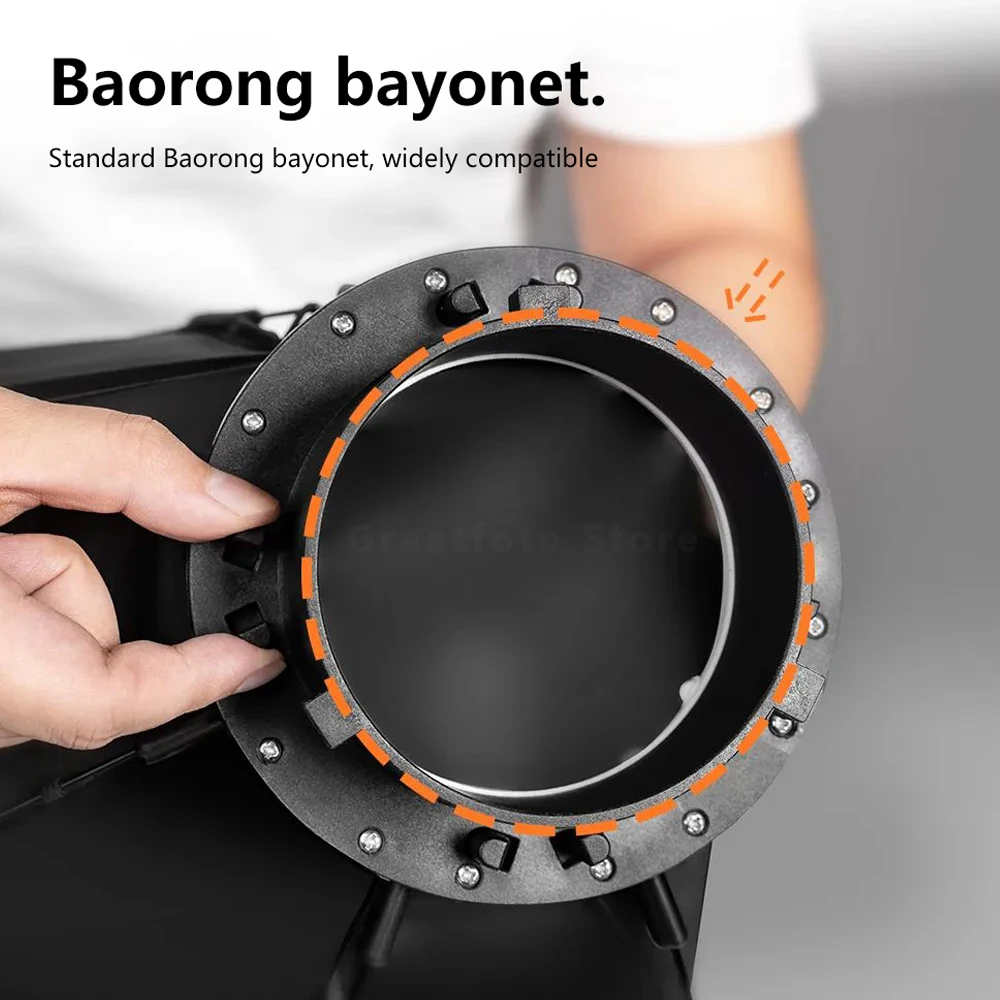 YONGNUO YNLUX100 Sâu Bát Giác Softbox 55CM Với Lưới Bowen Mount Cho Colbor CL60 Aputure Amaran 60x 200X 300d II sokani X100