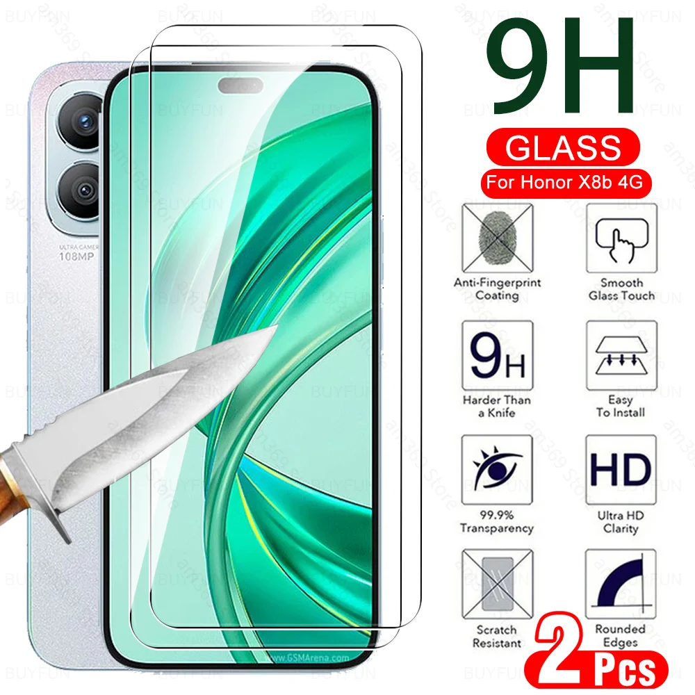 2Pcs For Honor X8b 4G 9H Tempered Glass Screen Protector Honar X 8 X8 B X 8b HonorX8b 2024 6.7inch LLY-LX1 LLY-LX2, LLY-LX3 Film