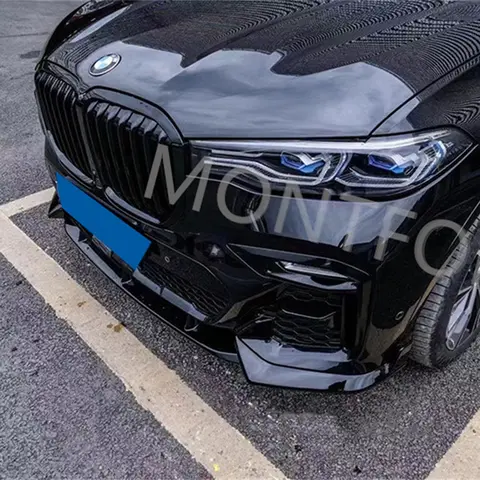 전방 및 후방 범퍼 스포일러 립, BMW G07 X7 M 스포츠 2019-2022 광택 블랙 차체 키트, 하부 가드 보드, 립 스플리터