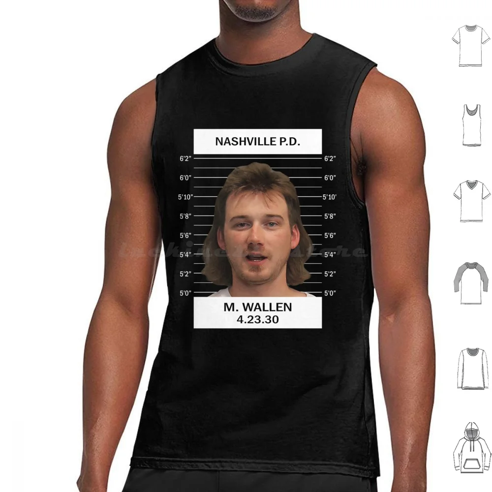 Mw Mugshot Tank Tops Vest Sleeveless Morgan Wallen One Night At A Time Tour One Night At A Time One Night At A Time Tour