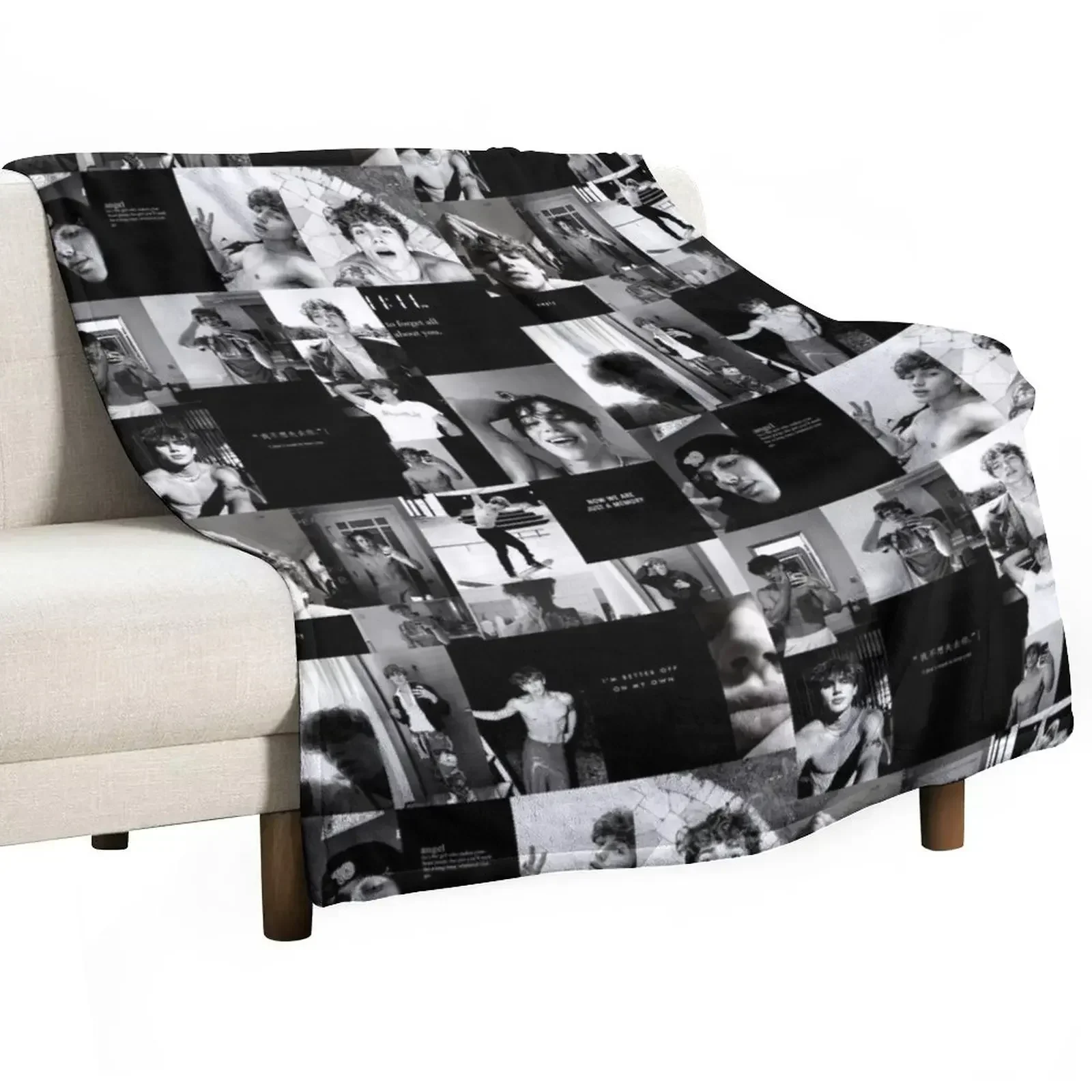 

Classy bnw Vinnie hacker collage Throw Blanket Decorative Throw blankets and throws Blankets