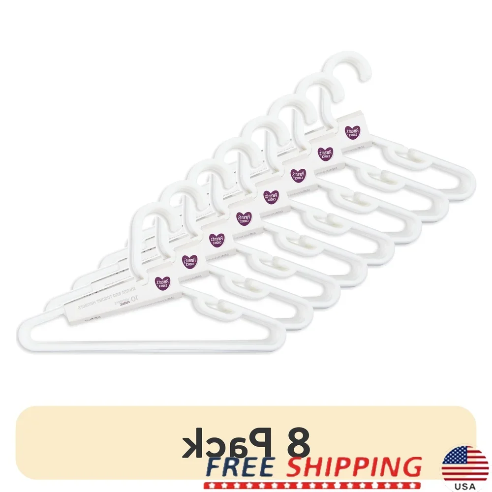 

8 упаковок вешалок для малышей, нескользящие канавки, органайзер для детской одежды, легкий прочный шкаф, экономия места для малышей