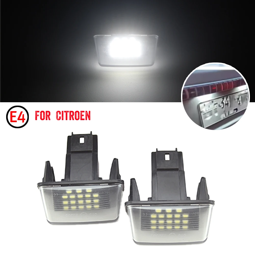 لوحة ترخيص السيارة ضوء LED 12 فولت مقاوم للماء سطوع عالية لسيتروين C3 بيكاسو 2009-2012 نموذج أضواء لوحة الترخيص #5