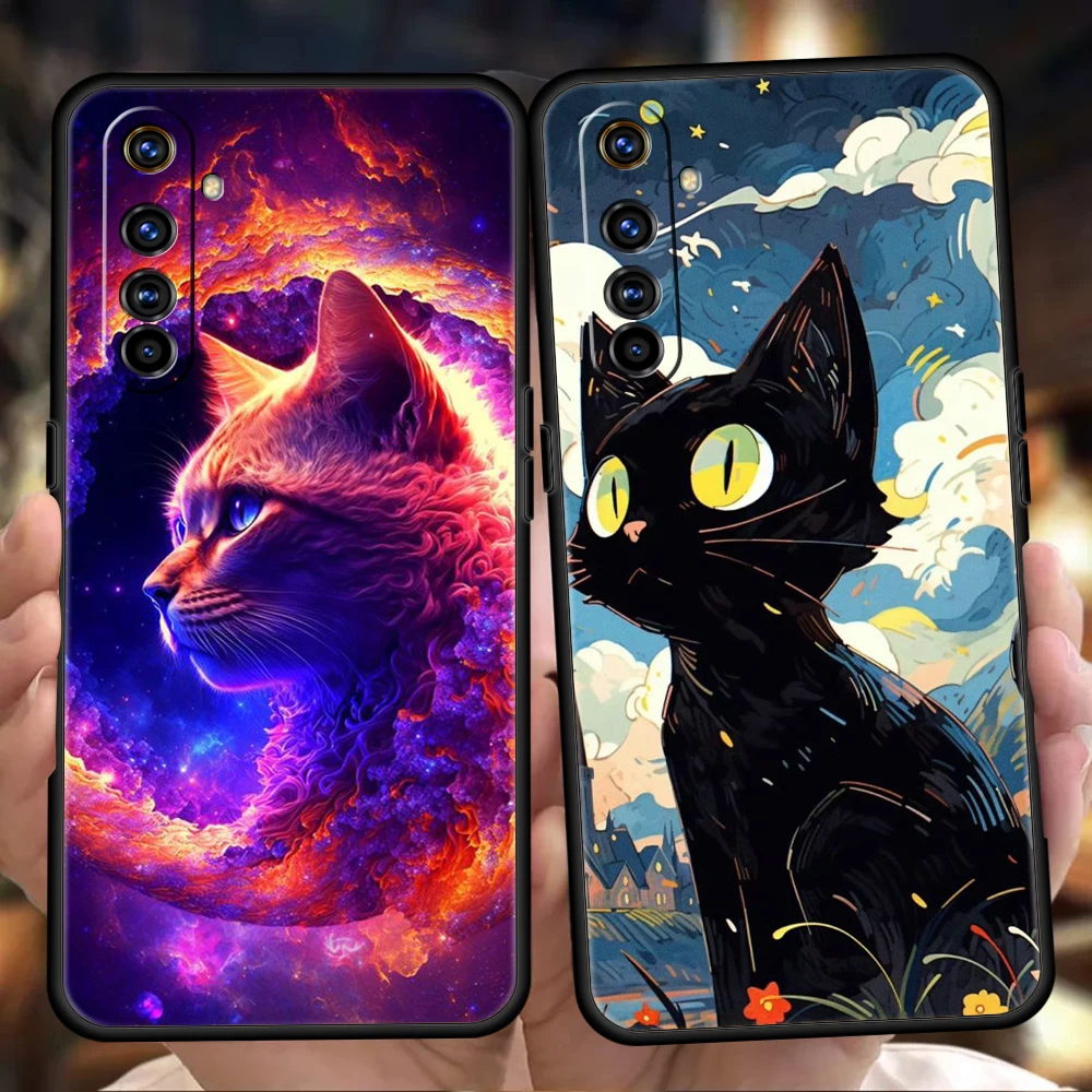 CARTOON CAT Phone Case for Oppo A17 A12 A57 A74 A16 Find X5 X6 A52 A53 A54 A15 Reno 6 Z 7 Pro A9 2020 5G Silicone Shell Capa Bag