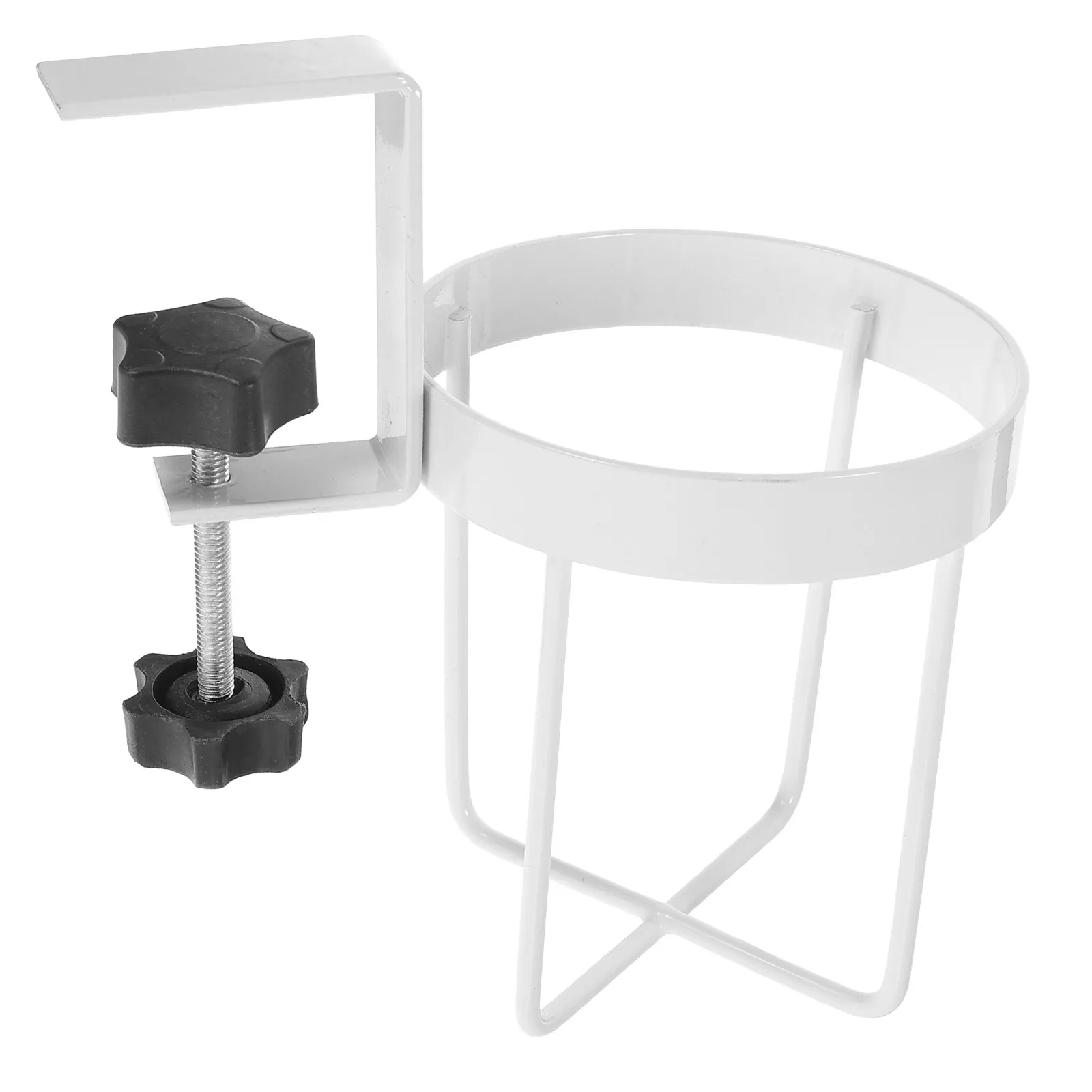 

Desktop Cup Holder Clip Metal Portable No Drilling Adjustable Table Edge Cup Fixing Holder for Office Gaming Desk Water Bottle